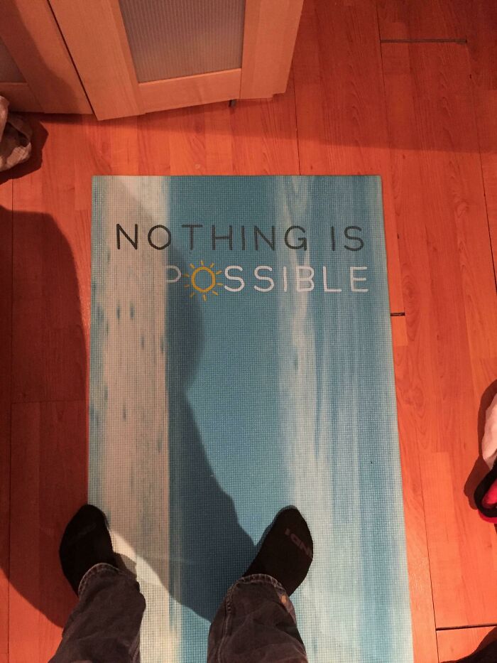 Yoga Mat Is Unintentionally Pessimistic (X-Post From R/Mildlyinfuriating)