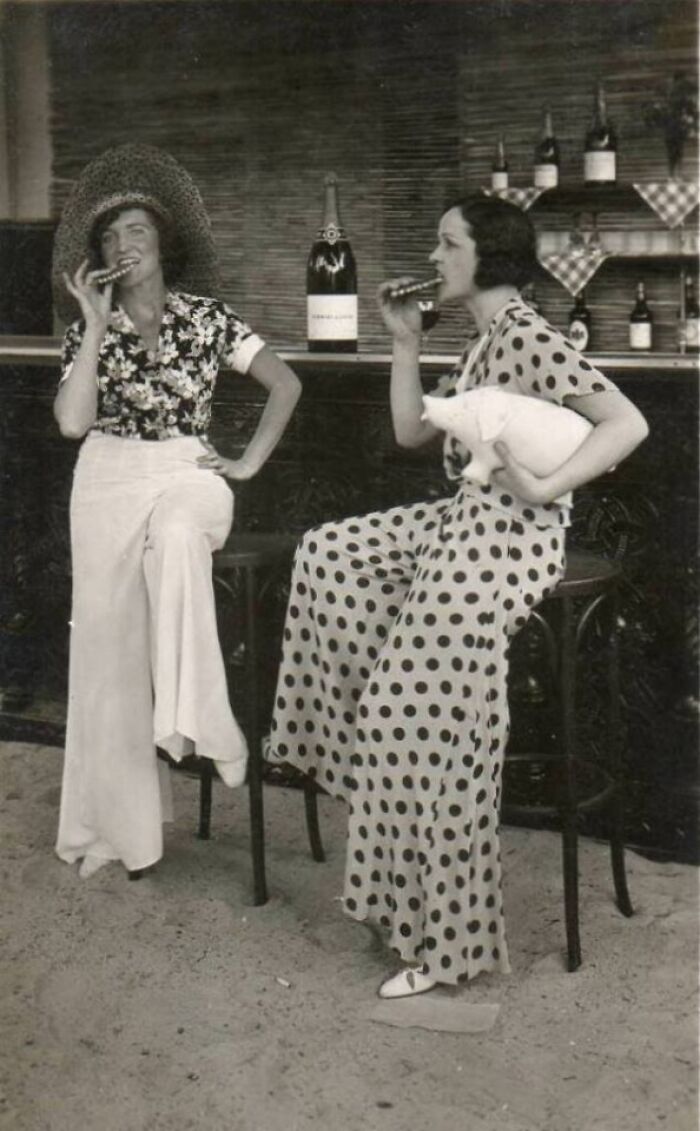 Polka Dotted Beach Pajamas, Deauville - 1930's