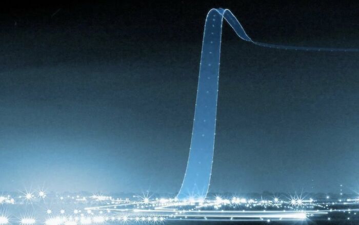 A Long Exposure Of A Plane Taking Off