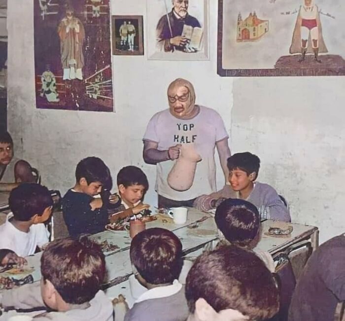 This Is Sergio Gutiérrez Benítez, Better Known As Fray Tormenta, Priest Who Wrestled To Feed Orphaned Children. Inspiration For Nacho Libre Movie