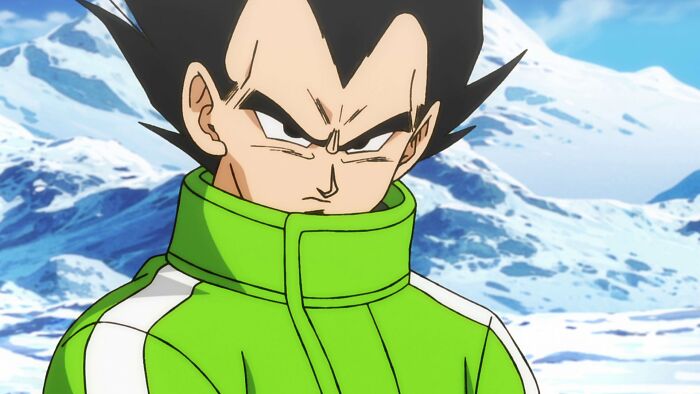 Vegeta from Dragon Ball being angry