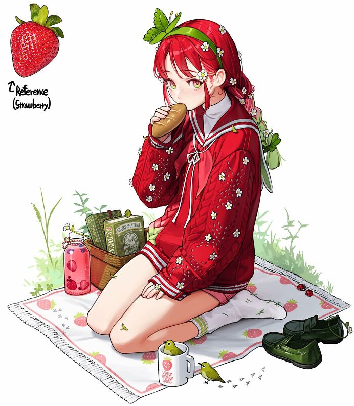 Strawberry inspired anime character