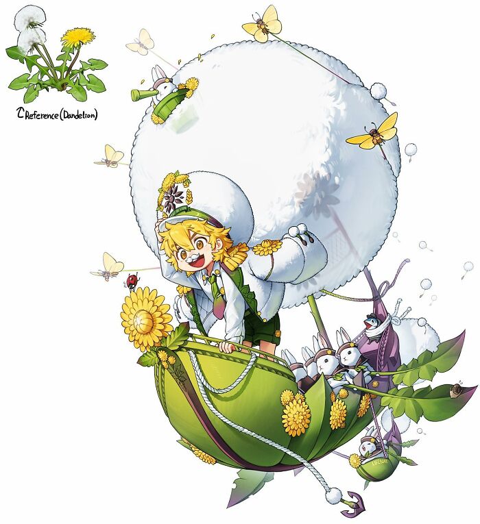Dandelion inspired anime character