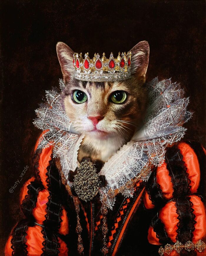 A classical painting of a cat by Galina Bugaevskaya