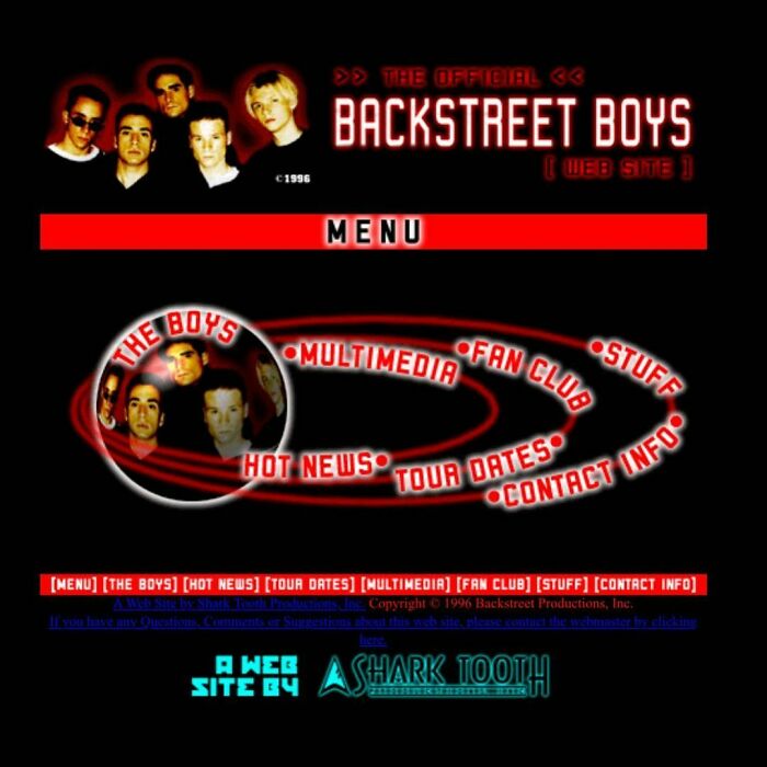 This Is What The Official Backstreet Boys Website Looked Like In 1996. Make Sure You Get A Copy Of Their Debut Cd