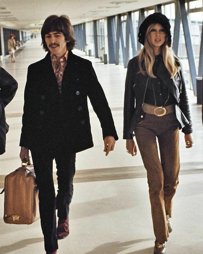 George & Patti | Heathrow Airport, 1967