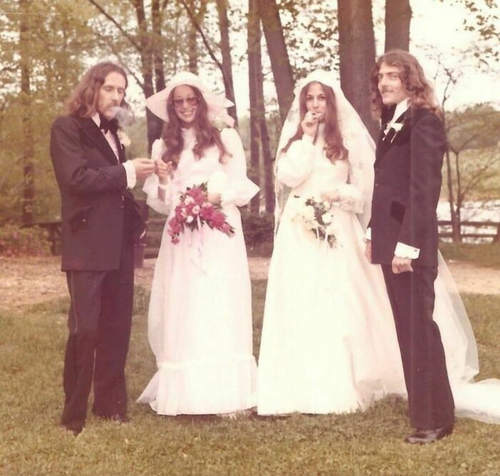 Two Brothers At Their Joint Wedding. 1970's