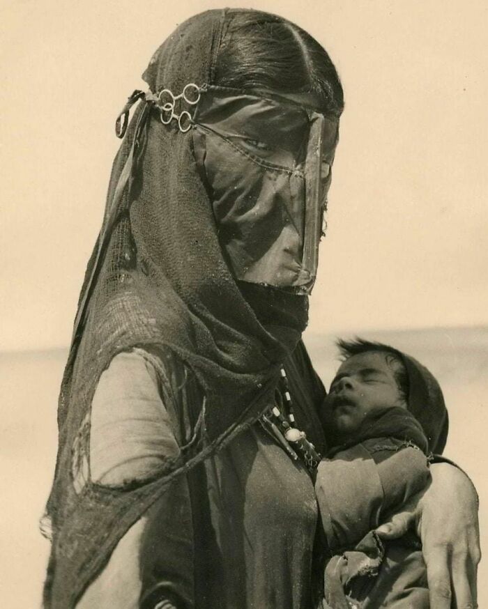 "Mother's Eyes" The Bedouin Mother; Photograph By Ilo Battigeli, 1948