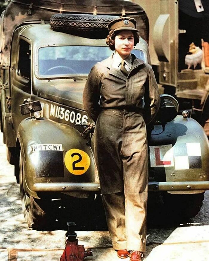 Princess Elizabeth At 19 Years Of Age Is Seen In The Auxiliary Territorial Service In The 1945, During World War II
