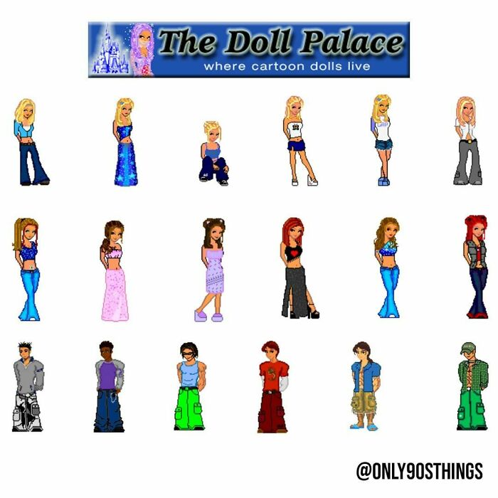 Does Anyone Remember The Doll Palace? You Were Able To Drag And Drop Different Types Of Hair, Body Shapes, Clothing And Accessories To Make Your Own Pixel Doll. I Spent So Many Hours On That Site