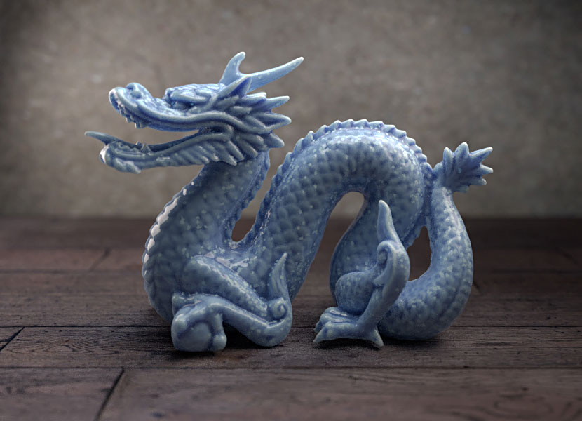 Blue figurine of dragon