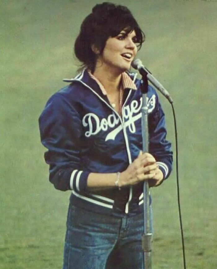 Linda Ronstadt Singing The National Anthem At Dodger Stadium, 1977