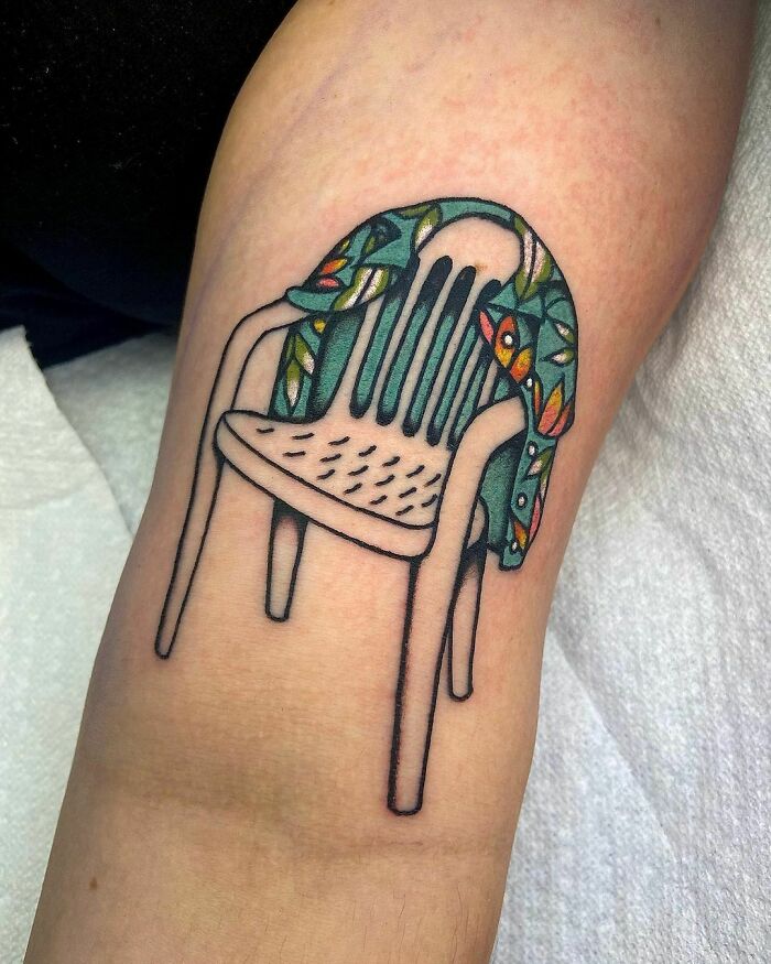 shirt on the chair arm memorial tattoo