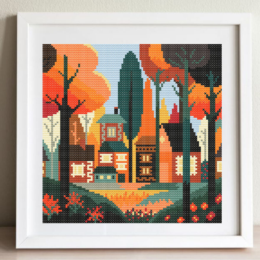 Houses In The Forest (100x100st)