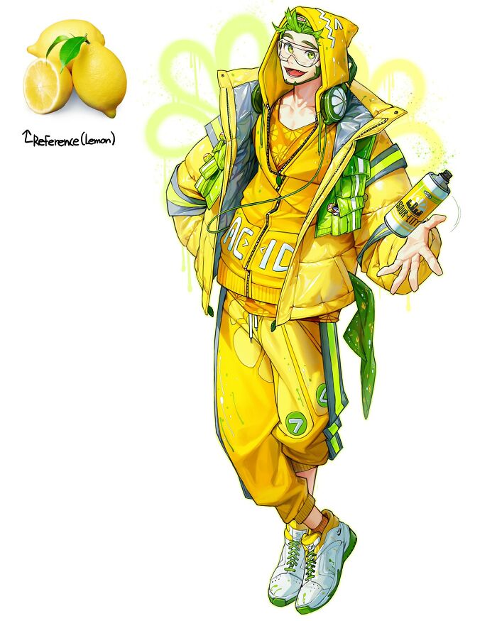 Lemon inspired anime character