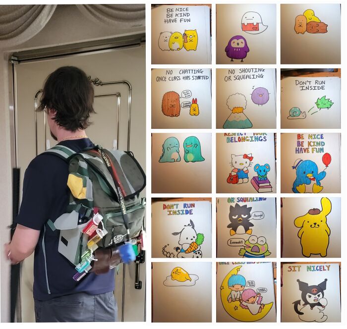 I Have My Katana Umbrella, My Boba Fett Backpack Complete With 5 Different Hand Sanitizers For My Students To Choose From. And My Classroom Rules Drawn Up, From Which My Students Cannot Choose