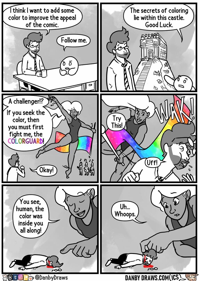 Funny comic about colorguard