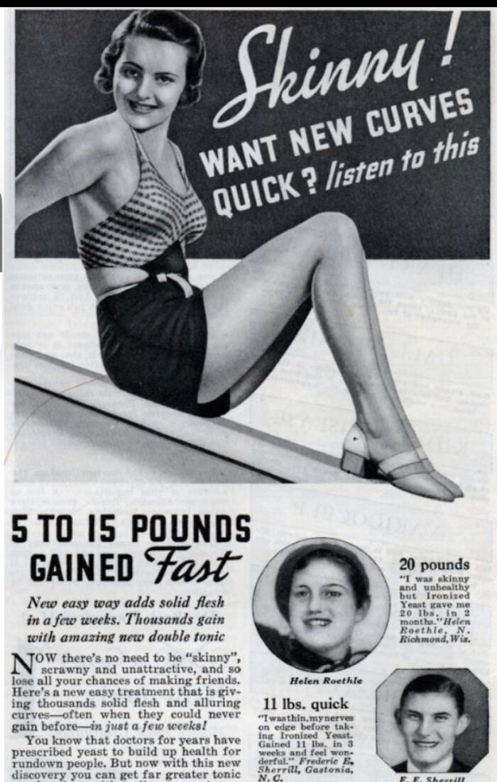 I Have So Many But This Is Probably The Weirdest: 1960s-Ish Don’t Be Skinny Propaganda (No Clue Why I Have This)