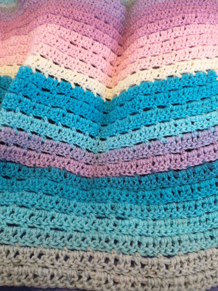 I Started This Blanket In 2021. Made It For My Best Friend Who Died In 2022. Just Finished It Last Week. Fits A Queen Bed