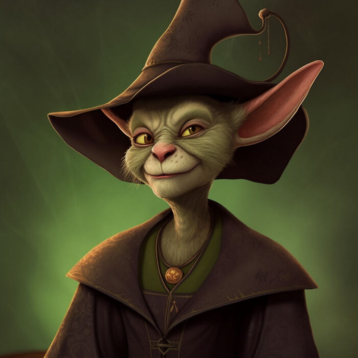 Minerva Mcgonagall in the animation style of DreamWorks