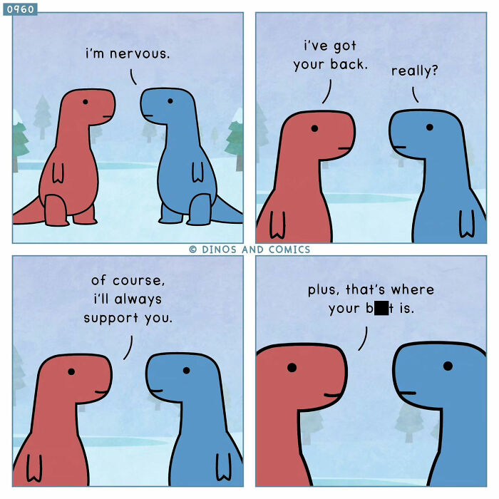 A heartwarming comic about dinosaurs finding hope in each other