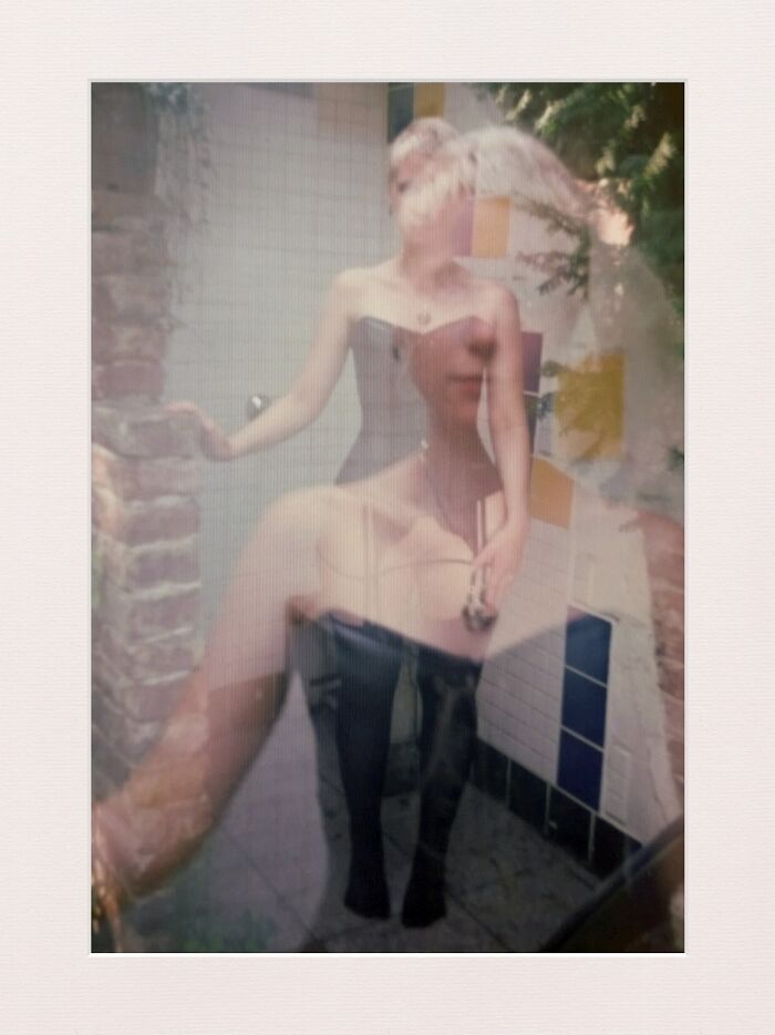 A double exposure picture of a woman