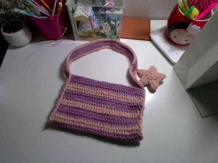 This Bag I Crocheted. It Came Out Super Cute!