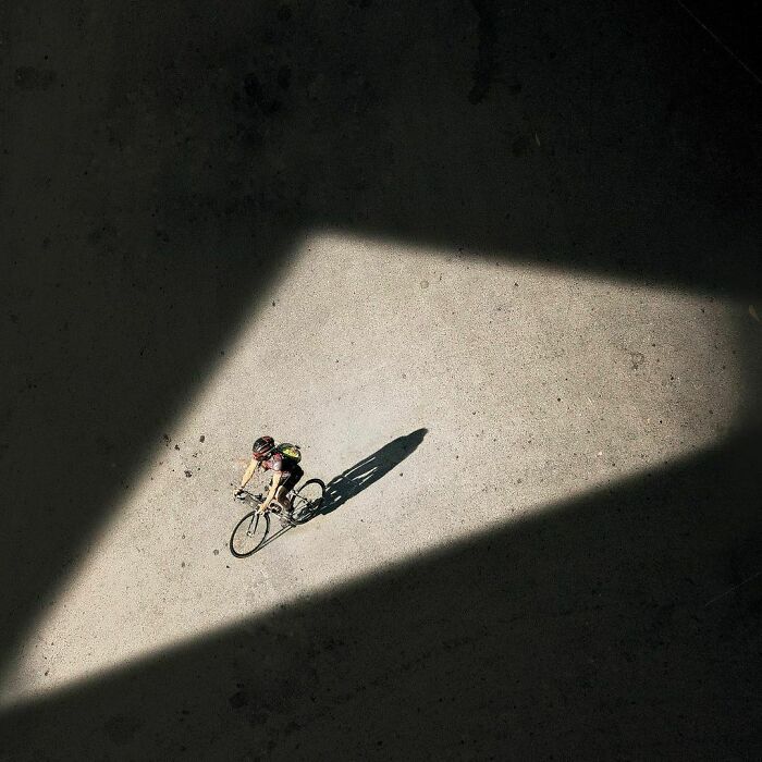 A photograph of a cyclist