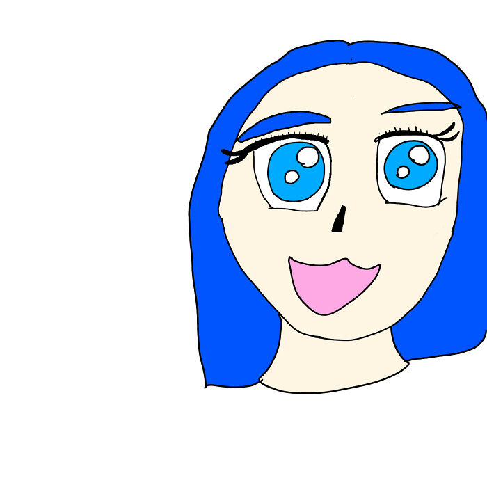 Here Is My First Piece Of Digital Art. It Was Mainly To Find My Bearings. Just A Simple Manga Girl. (July 15, 2022)