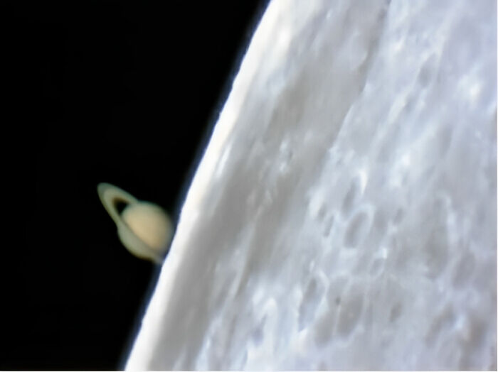 Saturn Rising Behind The Moon