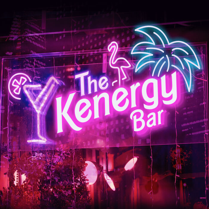 "The Kenergy Bar" pub sign, inspired by "Barbie"