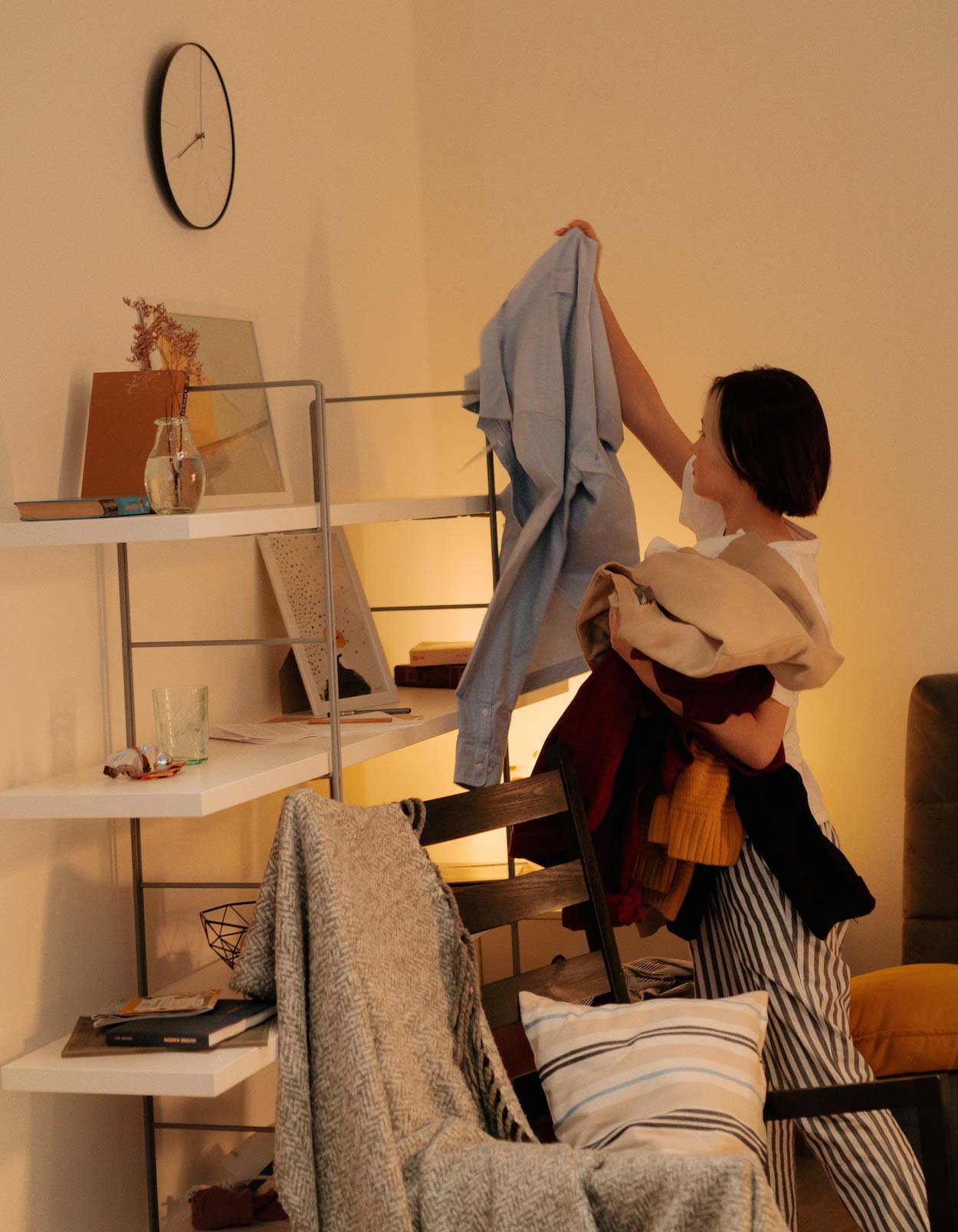 Woman tiding the house Woman tiding the house