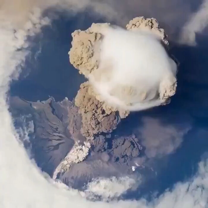 Volcanic Eruption Seen From Space 😲