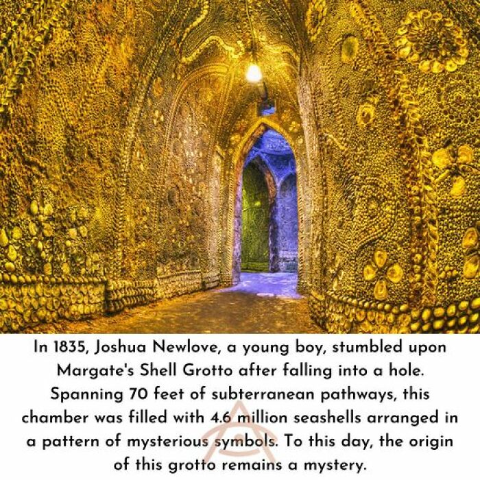 The Shell Grotto Is An Ornate Subterranean Passageway Shell Grotto In Margate, Kent, England. Almost All The Surface Area Of The Walls And Roof Is Covered In Mosaics Created Entirely Of Seashells, Totalling About 2,000 Square Feet Of Mosaic, Or 4.6 Million Shells