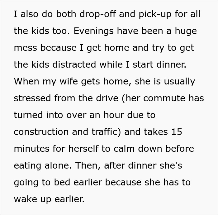 “Unfair Amount Of Duties”: Wife’s New Job Puts Strain On The Household “Unfair Amount Of Duties”: Wife’s New Job Puts Strain On The Household