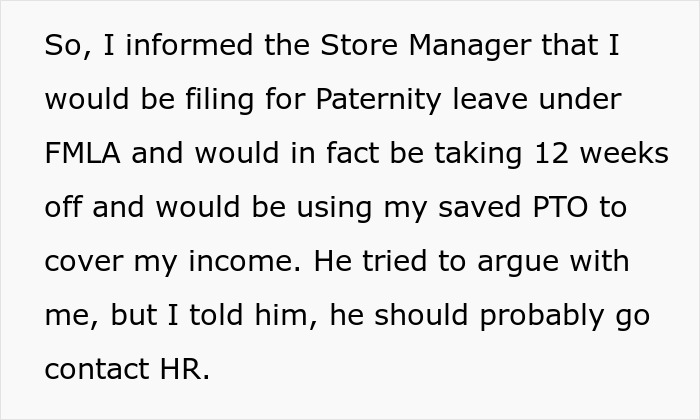 Boss Regrets Not Giving New Dad 1 Week Off After He Says He'll Be Taking 12 Boss Regrets Not Giving New Dad 1 Week Off After He Says He'll Be Taking 12