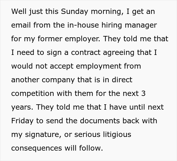 Company Tries To Stop Employee They Fired From Working For Their Competitors, They Ask For Advice