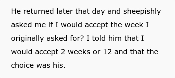 Boss Regrets Not Giving New Dad 1 Week Off After He Says He'll Be Taking 12 Boss Regrets Not Giving New Dad 1 Week Off After He Says He'll Be Taking 12