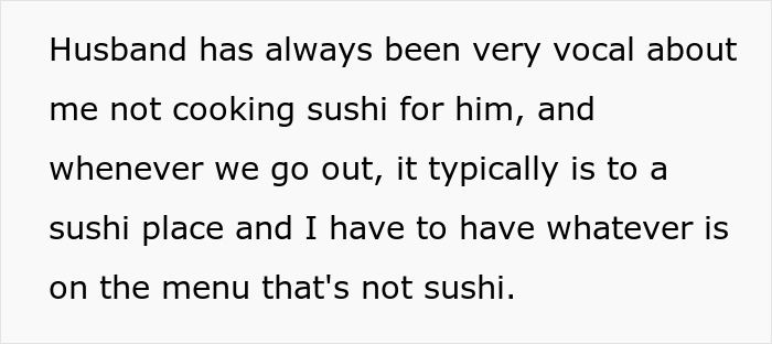 “You’d Finally See My Point”: Wife Maliciously Complies With Husband’s Sushi Demand