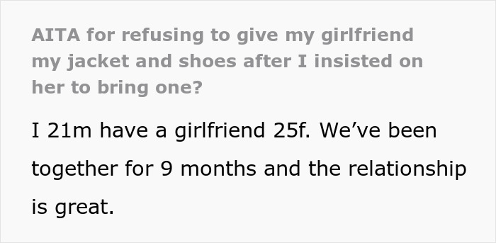 Man Cuts A Date Short After Realizing His GF Kept “Forgetting” Her Jacket On Purpose Man Cuts A Date Short After Realizing His GF Kept “Forgetting” Her Jacket On Purpose