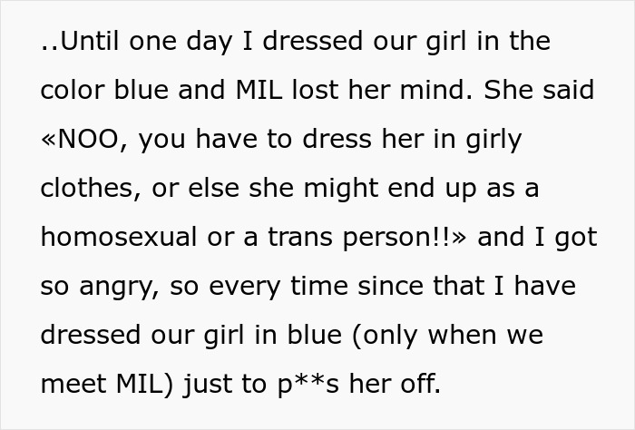 Mom Gets Back At Homophobic MIL By Dressing Her Baby Girl In Blue Every Time She Visits