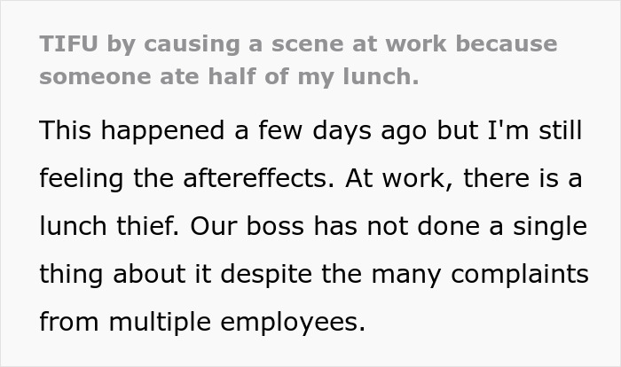 ‘Lunch Thief’ Eats Half Of Employee’s Lunch, They Start Bawling, Employees Laugh