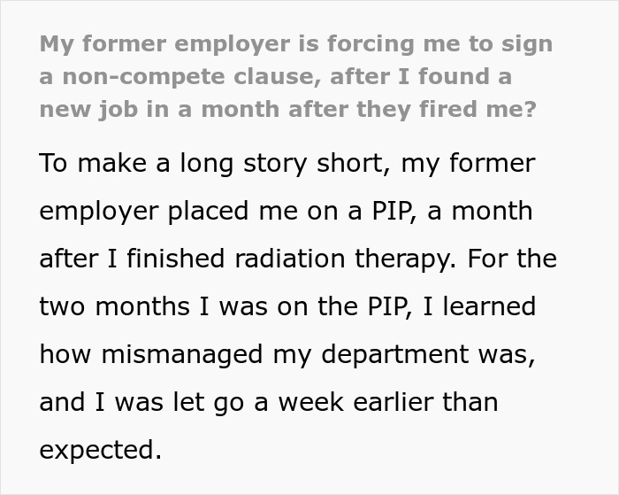 Company Tries To Stop Employee They Fired From Working For Their Competitors, They Ask For Advice