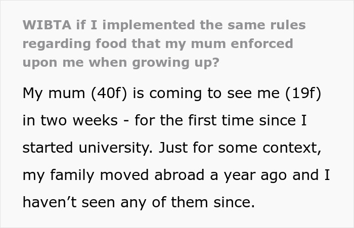 Woman Wants To Show Mom How Messed Up She Was With Her 'Food Rules' By Enforcing Them On Her Woman Wants To Show Mom How Messed Up She Was With Her 'Food Rules' By Enforcing Them On Her