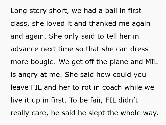 Guy’s Sweet Surprise For His GF Turns Sour After MIL Gets Mad For Being Excluded From 1st Class