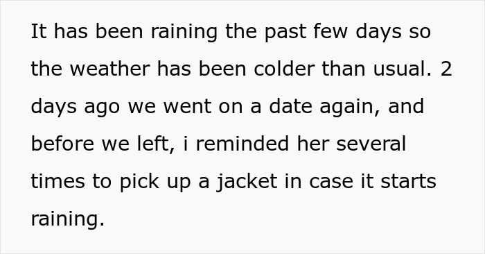 Man Cuts A Date Short After Realizing His GF Kept “Forgetting” Her Jacket On Purpose