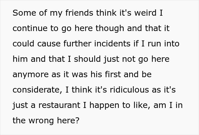 Woman Refuses To Quit Going To Her Ex-BF's Favorite Korean BBQ Place, Asks If She's Wrong Woman Refuses To Quit Going To Her Ex-BF's Favorite Korean BBQ Place, Asks If She's Wrong