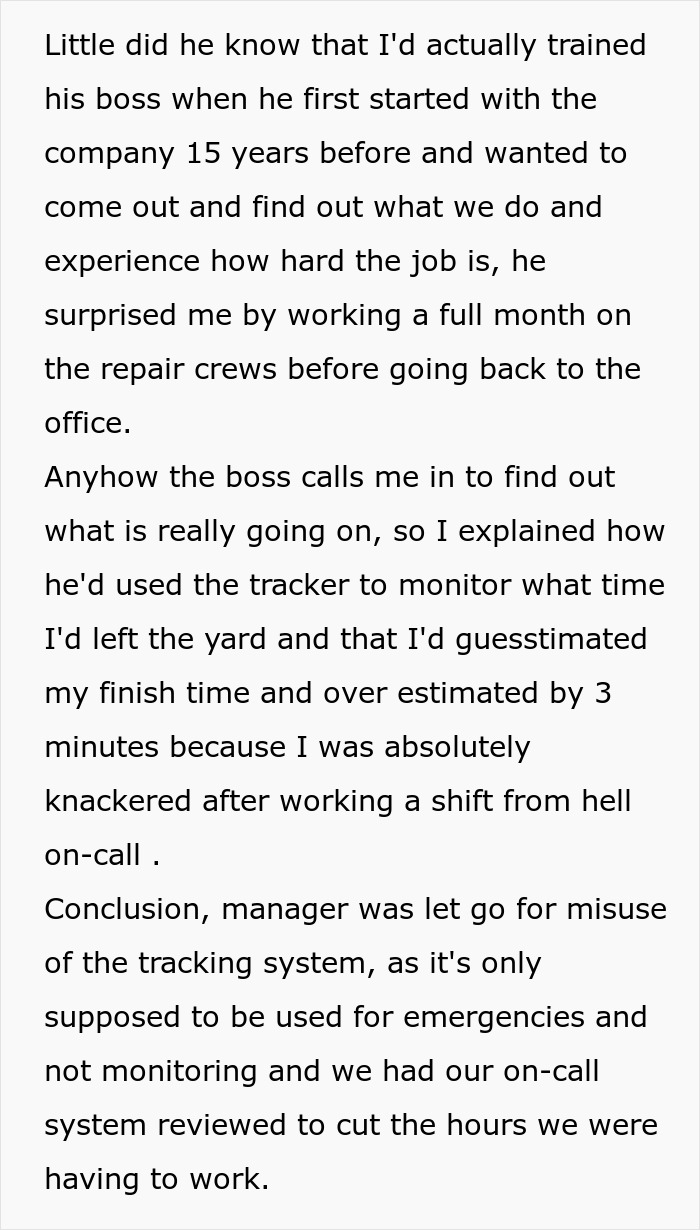 Boss Scolds Employee Who Pulled Off 20-Hour Monster Shift And Left 3 Minutes Early, Regret Ensues Boss Scolds Employee Who Pulled Off 20-Hour Monster Shift And Left 3 Minutes Early, Regret Ensues