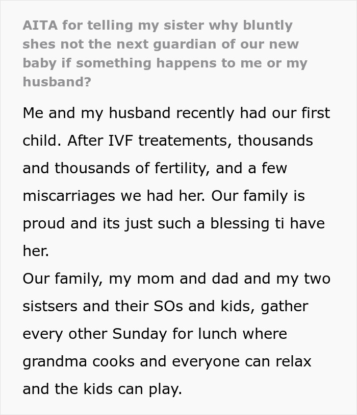 Woman Bluntly Tells Sister Why She Can’t Trust Her With Her Baby, Sister Storms Out Woman Bluntly Tells Sister Why She Can’t Trust Her With Her Baby, Sister Storms Out