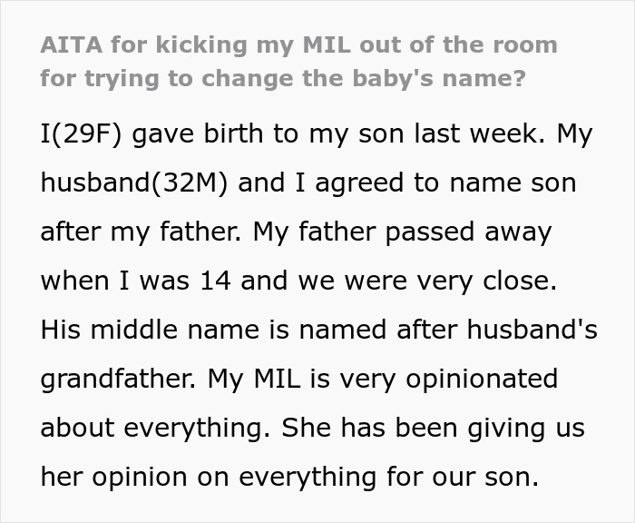 "Get Out": New Mom Kicks Out MIL After She Tries To Change Newborn’s Name, Family Turns On Her